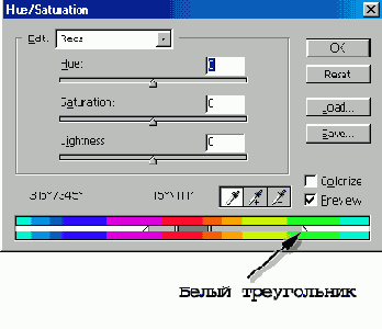 Корректировка цвета изображения с помощью команды Hue/Saturation