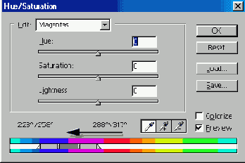 Корректировка цвета изображения с помощью команды Hue/Saturation