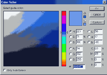 Выбор цветов с помощью панели Color Picker